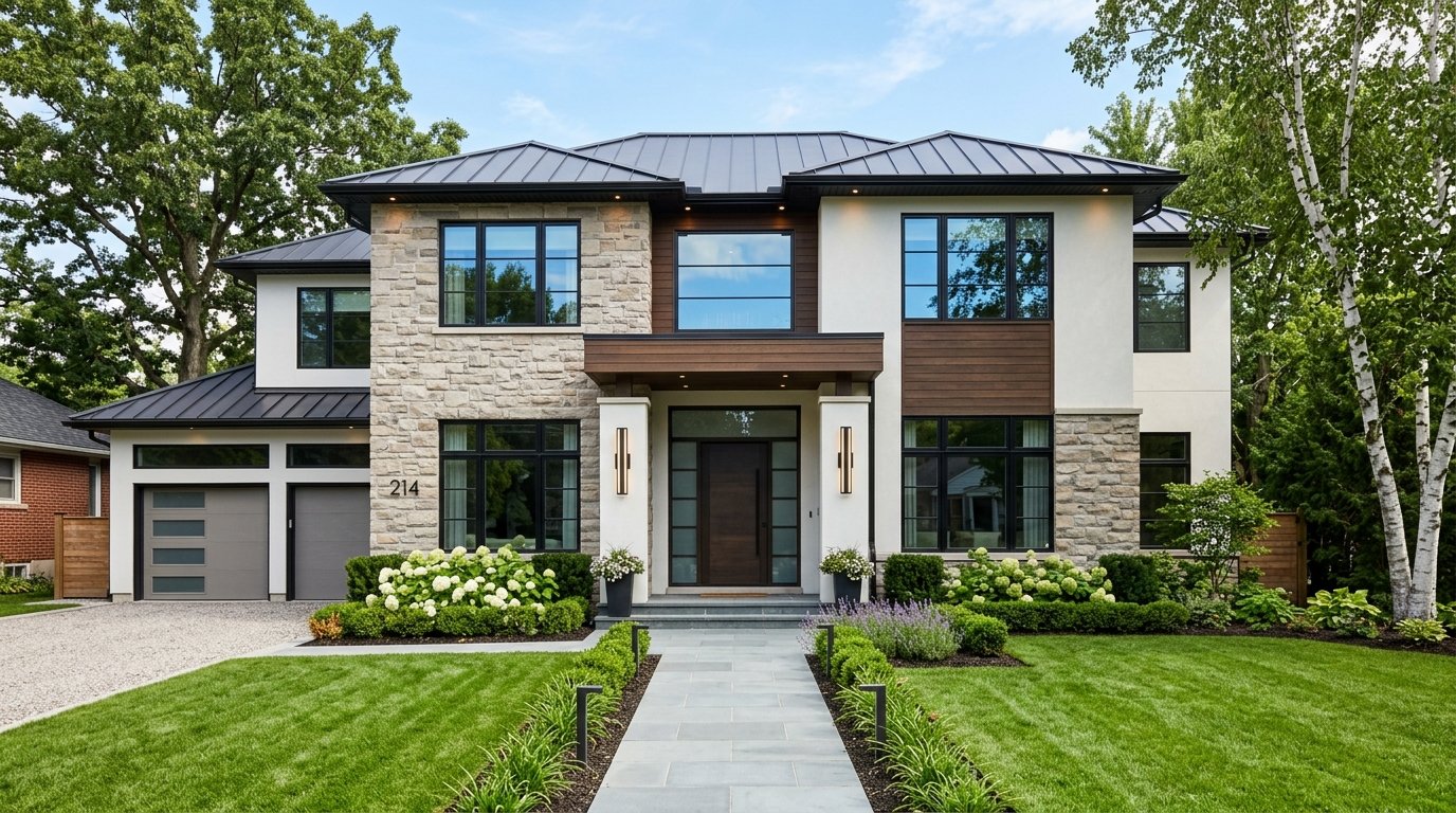 Well maintained modern residential home exterior